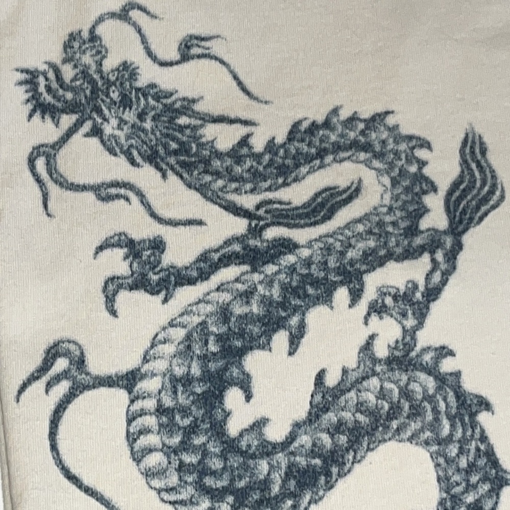 🐉🐲Lucky Brand vintage sweatpants Asian dragon 🐲Bermuda style short - Picture 8 of 11